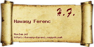 Havasy Ferenc névjegykártya