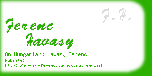 ferenc havasy business card